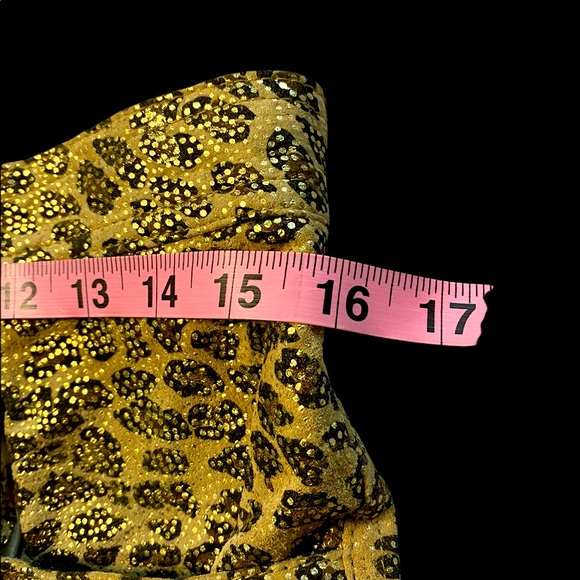 🎉HP🎉 NWT CEDARS Gold & Black Metallic Animal Print Lined Leather Pants Size 12 - Picture 12 of 16